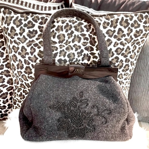 Timmy Woods Murano Wool Crystal Beaded Hand Bag - Picture 1 of 4